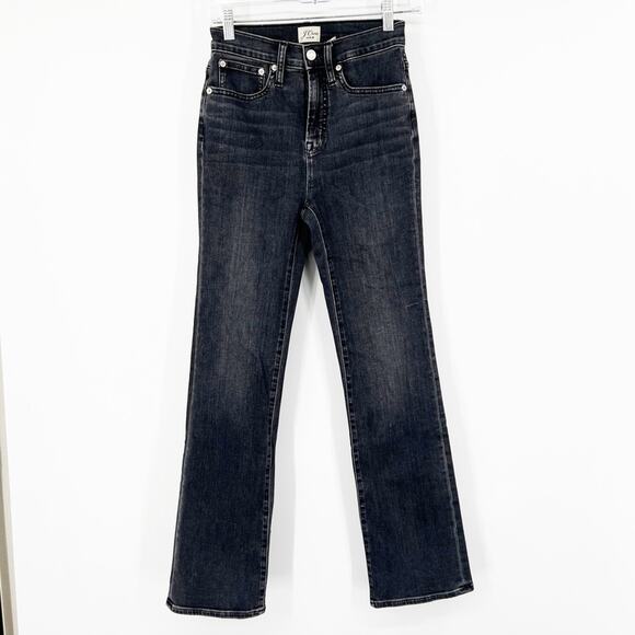 J. Crew Curvy Full Length Demi-Boot Jeans in Washed Black - Picture 1 of 10